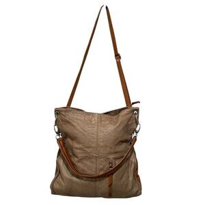 Tan Leather Convertible Hobo Shoulder Bag Crossbody Bag